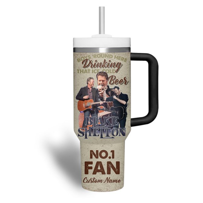 Blake Shelton Music Custom Stanley Quencher 40Oz Stainless Steel Tumbler With Handle - Image 4