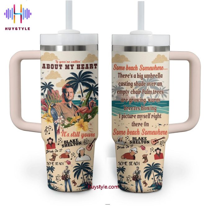 Blake Shelton Music Custom Stanley Quencher 40Oz Stainless Steel Tumbler With Handle - Image 2