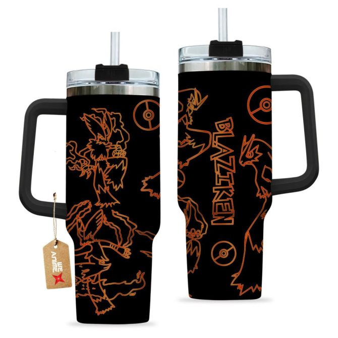 Blaziken Pokemon Anime Custom Stanley Quencher 40Oz Stainless Steel Tumbler - Image 2