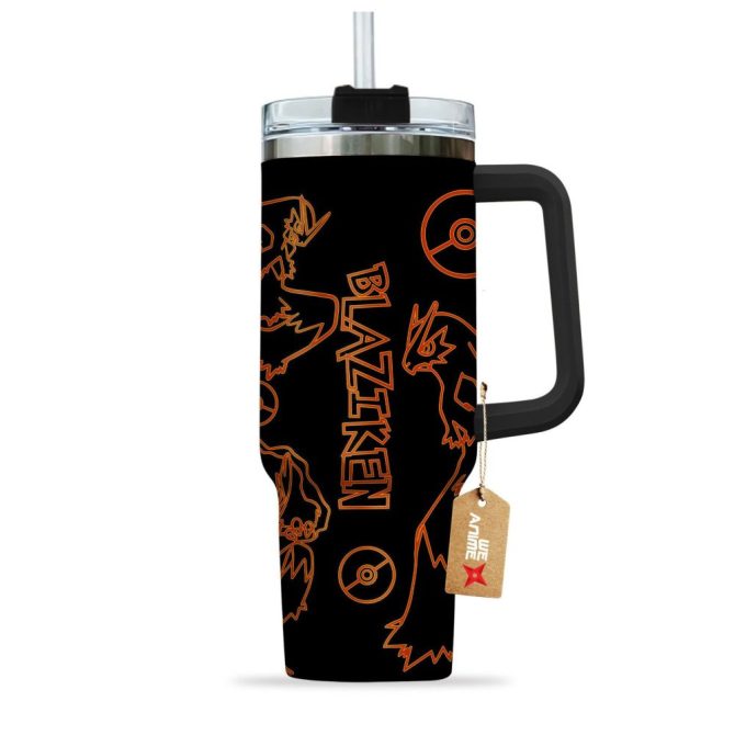 Blaziken Pokemon Anime Custom Stanley Quencher 40Oz Stainless Steel Tumbler - Image 3
