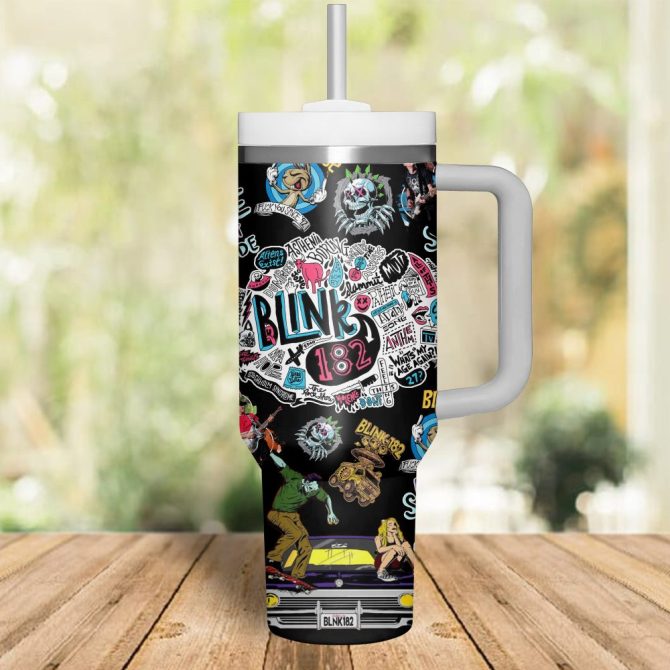 Blink-182 Music Custom Stanley Quencher 40Oz Stainless Steel - Image 3