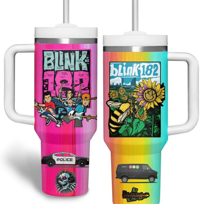 Blink-182 Music Custom Stanley Quencher 40Oz Stainless Steel Tumbler