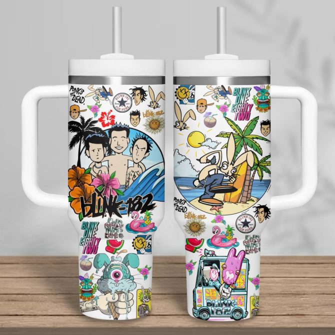 Blink-182 Music Custom Stanley Quencher 40Oz Stainless Steel Tumbler - Image 3