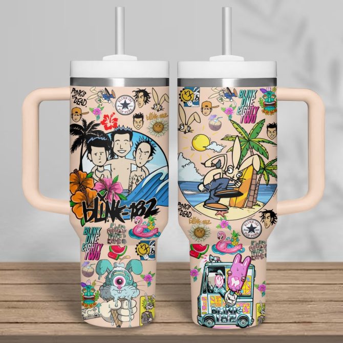 Blink-182 Music Custom Stanley Quencher 40Oz Stainless Steel Tumbler - Image 7