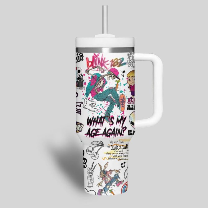 Blink-182 Music Custom Stanley Quencher 40Oz Stainless Steel Tumbler - Image 3