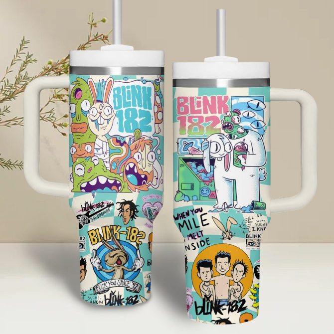 Blink-182 Music Custom Stanley Quencher 40Oz Stainless Steel Tumbler