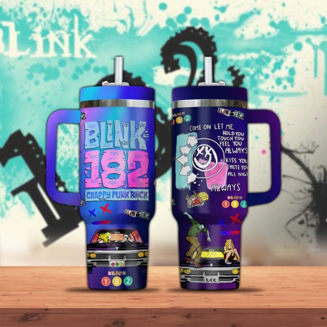 Blink-182 Music Custom Stanley Quencher 40Oz Stainless Steel Tumbler