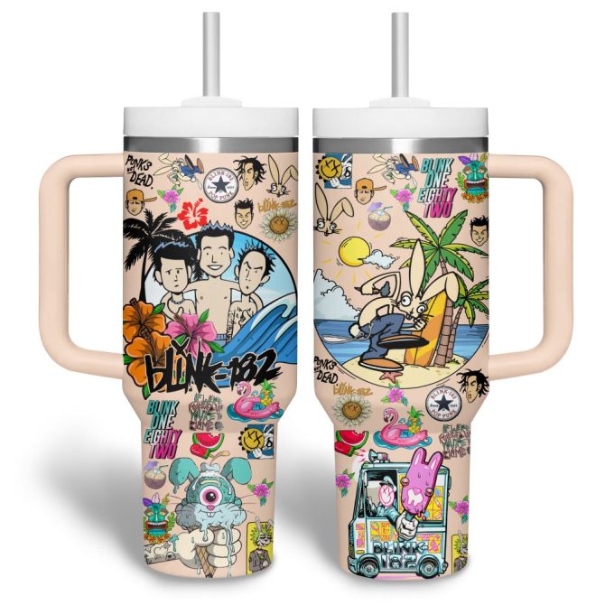 Blink-182 Music Custom Stanley Quencher 40Oz Stainless Steel Tumbler - Image 6