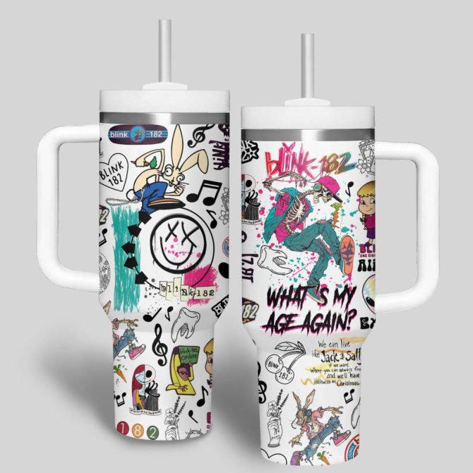 Blink-182 Music Custom Stanley Quencher 40Oz Stainless Steel Tumbler