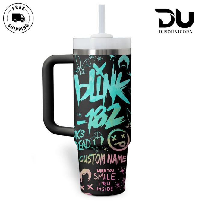 Blink-182 Music Custom Stanley Quencher 40Oz Stainless Steel Tumbler With Handle - Image 2