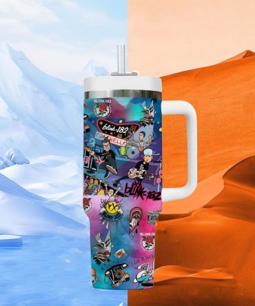 Blink-182 Music Custom Stanley Quencher 40Oz Stainless Steel Tumbler With Handle