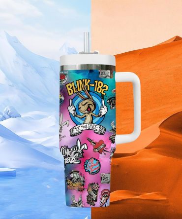 Blink-182 Music Custom Stanley Quencher 40Oz Stainless Steel Tumbler With Handle