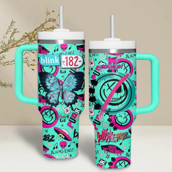 Blink-182 Music Custom Stanley Quencher 40Oz Stainless Steel Tumbler With Handle - Image 2