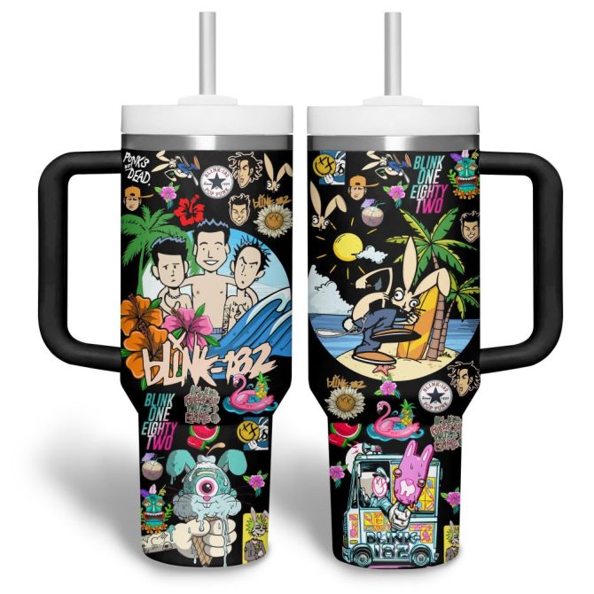 Blink-182 Music Custom Stanley Quencher 40Oz Stainless Steel Tumbler - Image 4