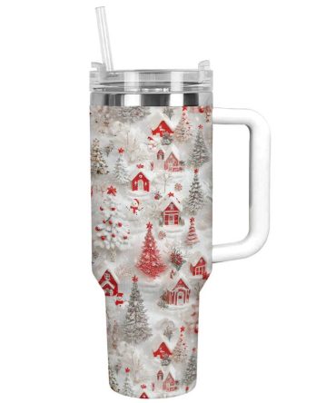 Blissful Christmas Custom Stanley Quencher 40Oz Stainless Steel Tumbler With Handle