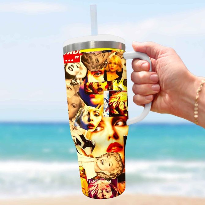 Blondie Music Custom Stanley Quencher 40Oz Stainless Steel Tumbler With Handle - Image 4