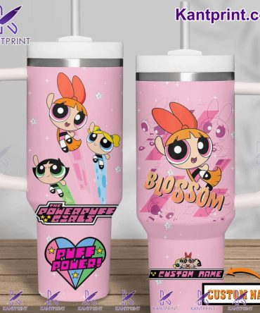 Blossom The Powerpuff Girls Cartoon Custom Stanley Quencher 40Oz Stainless Steel