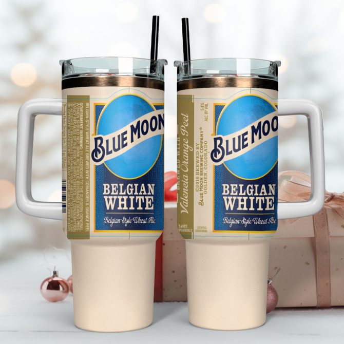 Blue Moon Beer Custom Stanley Quencher 40Oz Stainless Steel Tumbler With Handle - Image 4