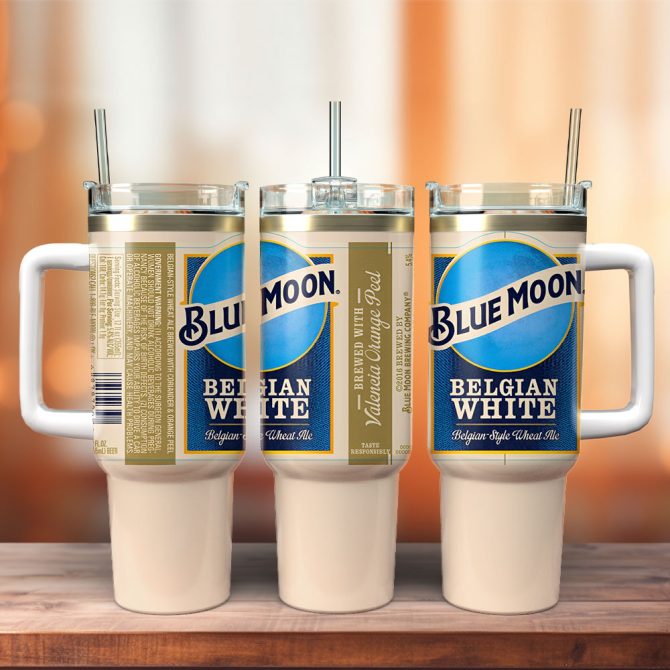 Blue Moon Beer Custom Stanley Quencher 40Oz Stainless Steel Tumbler With Handle