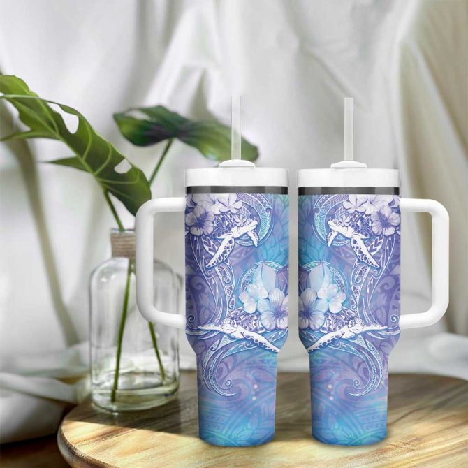 Blue Sea Turtle Heart Love Custom Stanley Quencher 40Oz Stainless Steel Tumbler With Handle - Image 9