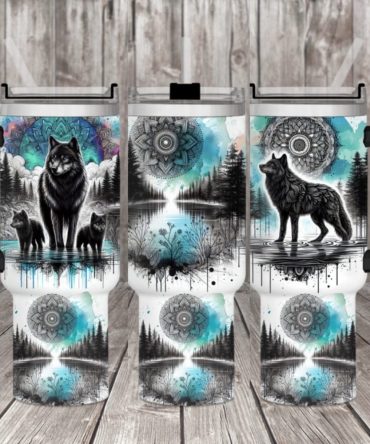 Blue Wolf Custom Stanley Quencher 40Oz Stainless Steel Tumbler With Handle