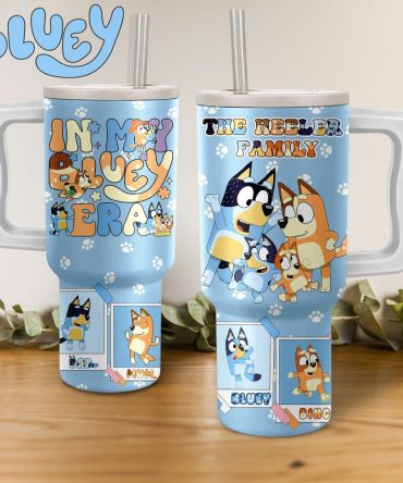 Bluey Cartoon Custom Stanley Quencher 40Oz Stainless Steel
