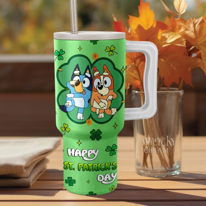 Bluey Cartoon Custom Stanley Quencher 40Oz Stainless Steel - Image 2