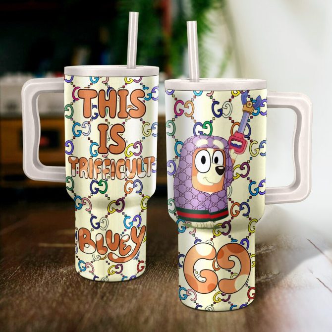Bluey Cartoon Custom Stanley Quencher 40Oz Stainless Steel