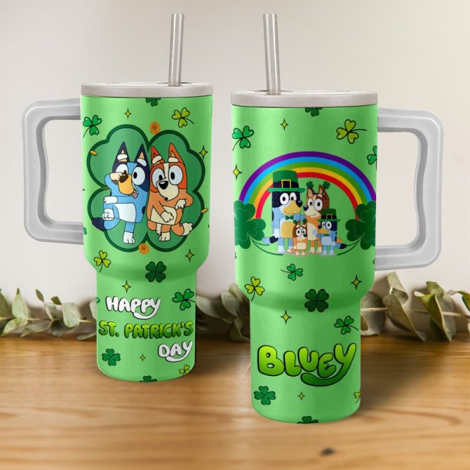 Bluey Cartoon Custom Stanley Quencher 40Oz Stainless Steel