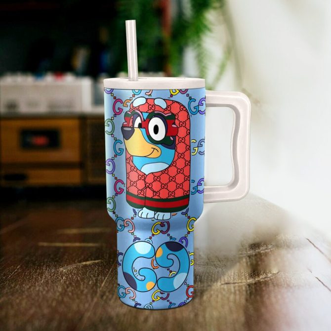 Bluey Cartoon Custom Stanley Quencher 40Oz Stainless Steel - Image 3