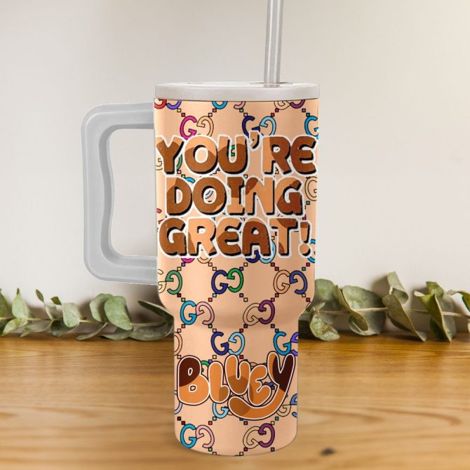 Bluey Cartoon Custom Stanley Quencher 40Oz Stainless Steel - Image 3