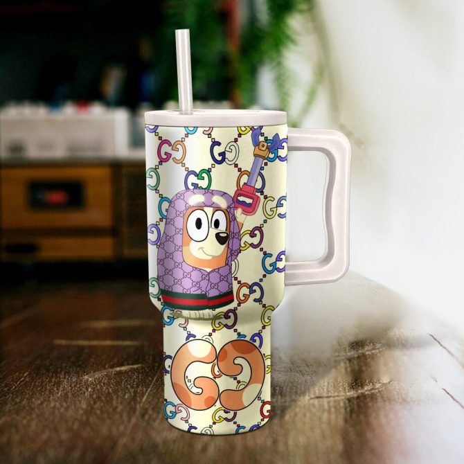 Bluey Cartoon Custom Stanley Quencher 40Oz Stainless Steel - Image 2