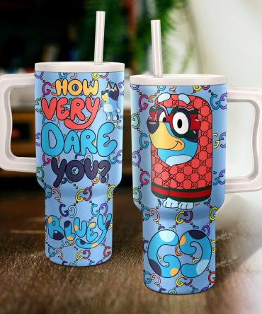Bluey Cartoon Custom Stanley Quencher 40Oz Stainless Steel