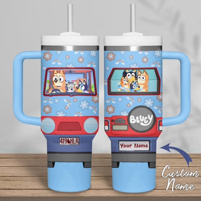 Bluey Cartoon Custom Stanley Quencher 40Oz Stainless Steel Tumbler - Image 3
