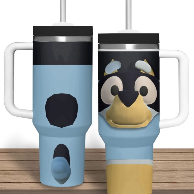 Bluey Cartoon Custom Stanley Quencher 40Oz Stainless Steel Tumbler