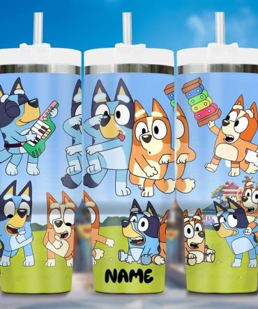 Bluey Cartoon Custom Stanley Quencher 40Oz Stainless Steel Tumbler