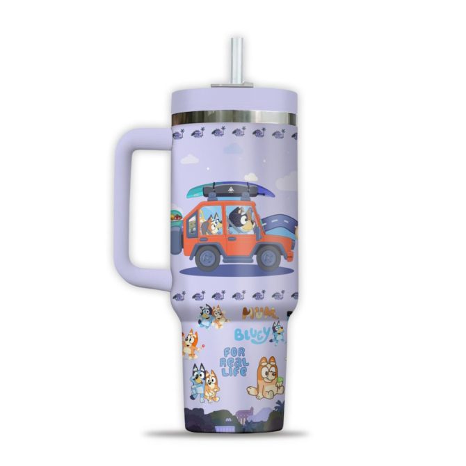 Bluey Cartoon Custom Stanley Quencher 40Oz Stainless Steel Tumbler - Image 2