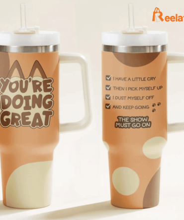 Bluey Cartoon Custom Stanley Quencher 40Oz Stainless Steel Tumbler