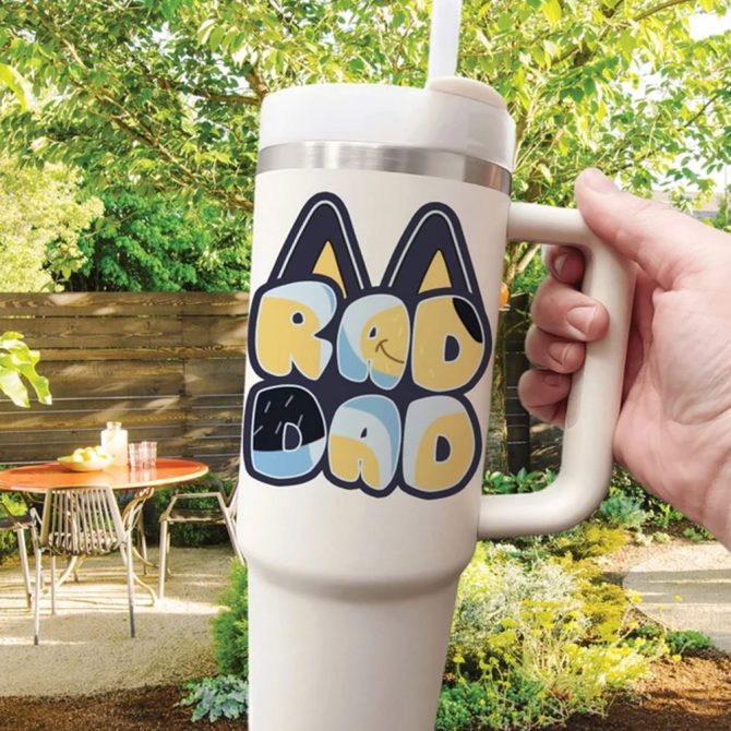 Bluey Cartoon Custom Stanley Quencher 40Oz Stainless Steel Tumbler With Handle - Image 5