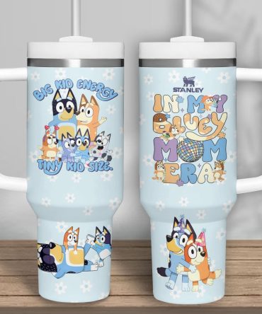 Bluey Cartoon Custom Stanley Quencher 40Oz Stainless Steel Tumbler With Handle