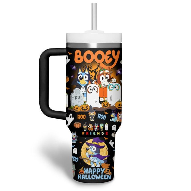 Bluey Cartoon Custom Stanley Quencher 40Oz Stainless Steel Tumbler With Handle - Image 2