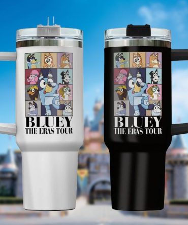 Bluey Cartoon Custom Stanley Quencher 40Oz Stainless Steel Tumbler With Handle