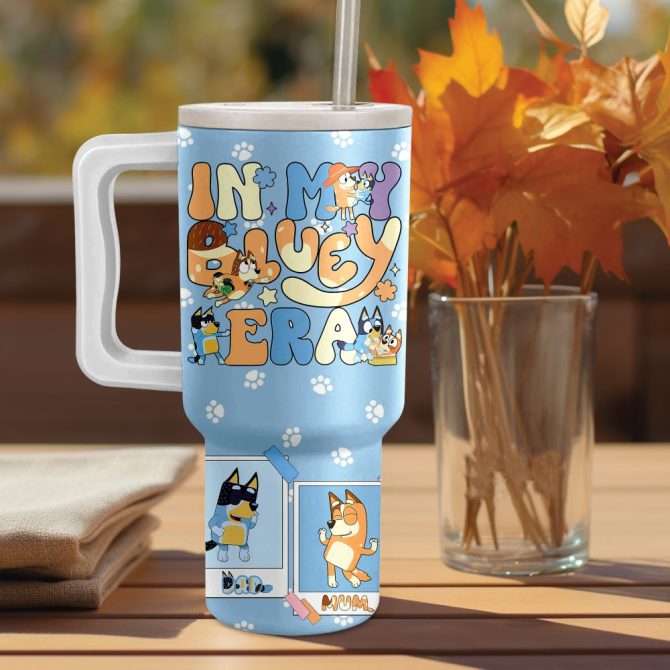 Bluey Cartoon Custom Stanley Quencher 40Oz Stainless Steel - Image 2