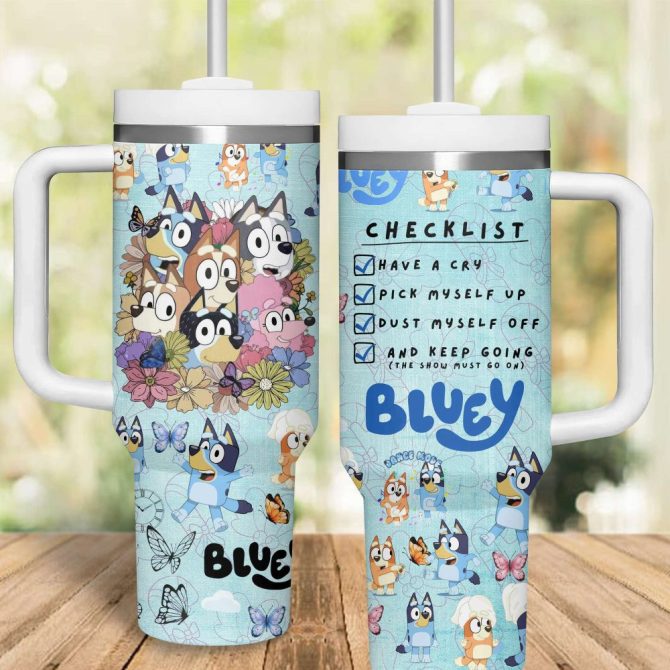 Bluey Tv Series Custom Stanley Quencher 40Oz Stainless Steel Tumbler - Image 4