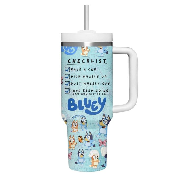 Bluey Tv Series Custom Stanley Quencher 40Oz Stainless Steel Tumbler - Image 2