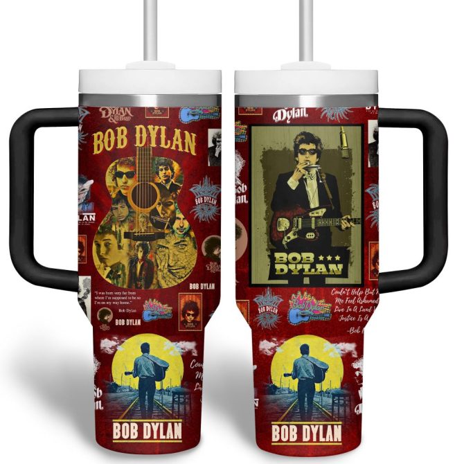 Bob Dylan Music Custom Stanley Quencher 40Oz Stainless Steel Tumbler - Image 2