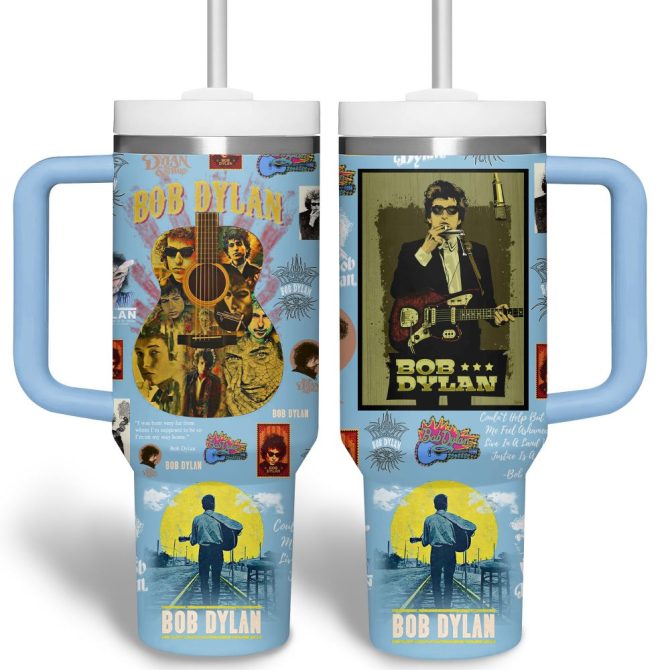 Bob Dylan Music Custom Stanley Quencher 40Oz Stainless Steel Tumbler - Image 4