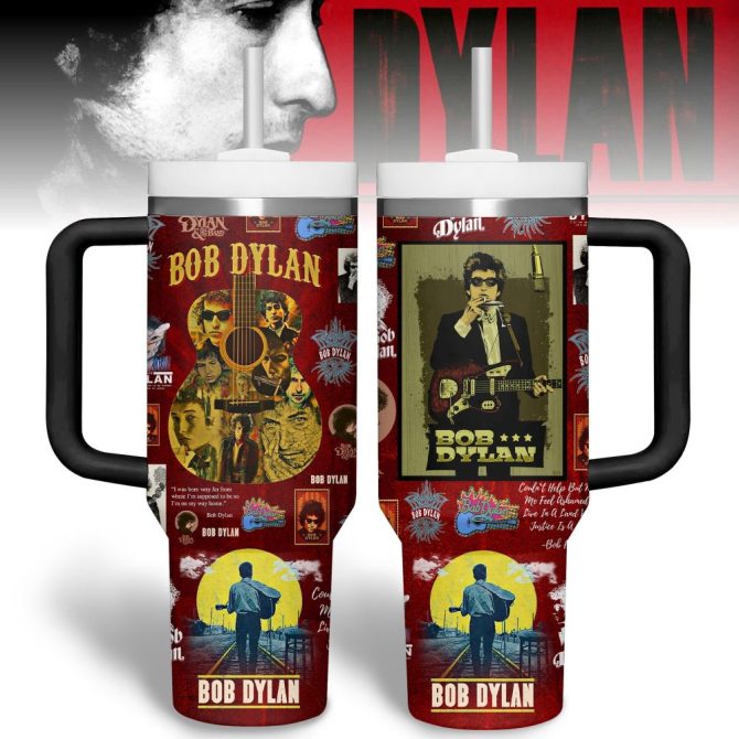 Bob Dylan Music Custom Stanley Quencher 40Oz Stainless Steel Tumbler