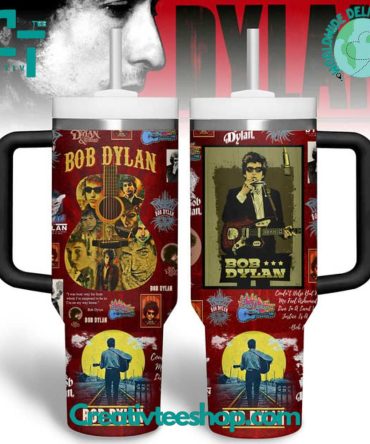 Bob Dylan Music Custom Stanley Quencher 40Oz Stainless Steel Tumbler With Handle