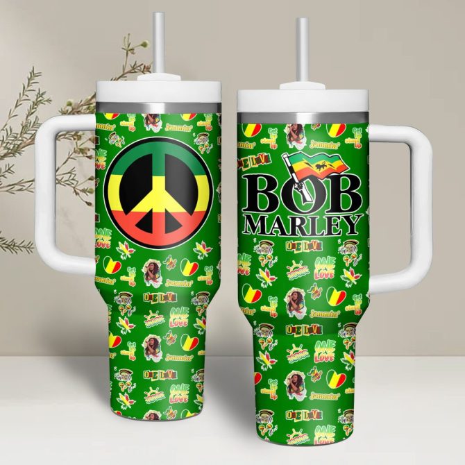 Bob Marley Music Custom Stanley Quencher 40Oz Stainless Steel
